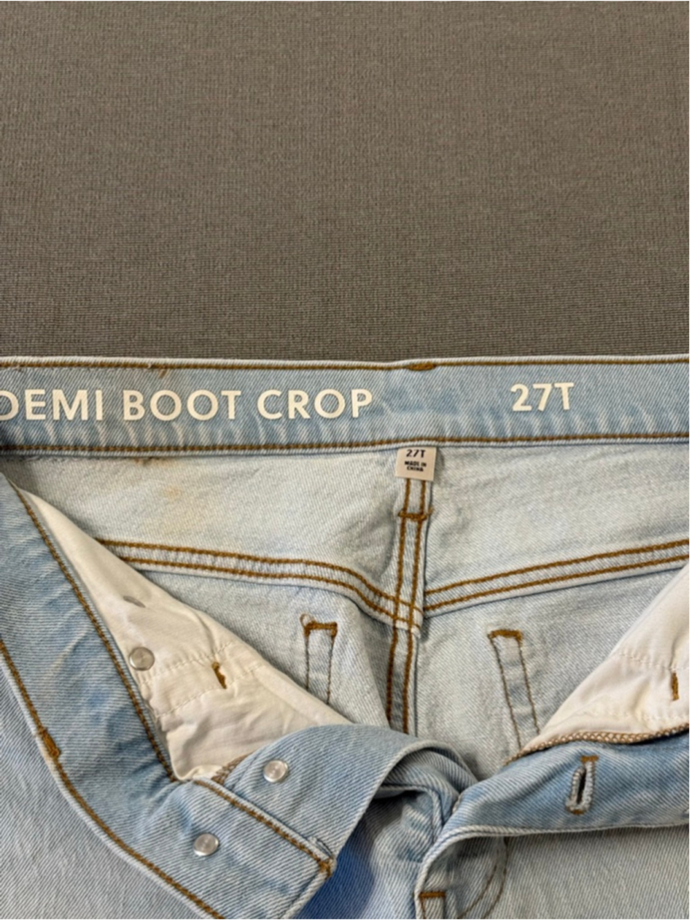 J.Crew Demi-Boot Crop jeans light blue copper button fly SZ 27T - Picture 12 of 12